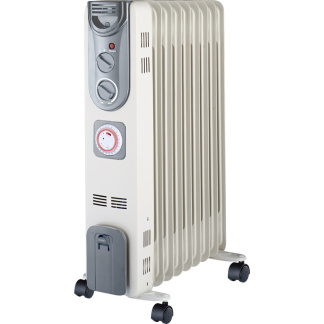 2.5 KW Oil Filled Radiator White C/w 3 Heat Settings & timer