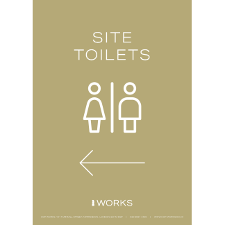HOP001 Site Toilets left sign A3 - 3mm Foamex